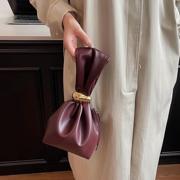 BILLINI LUCIA HANDLE BAG Knot Clutch Purse Vegan Leather Cream Handbag; NWOT - Picture 6 of 15